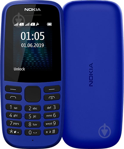 Мобильный телефон Nokia 105 DS 2019 blue TA-1174 - фото 1