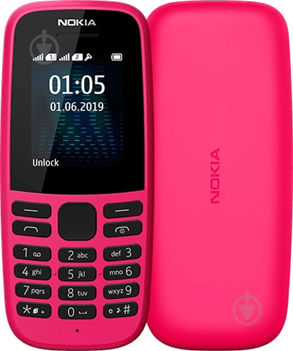 Мобильный телефон Nokia 105 DS 2019 pink TA-1174 - фото 1