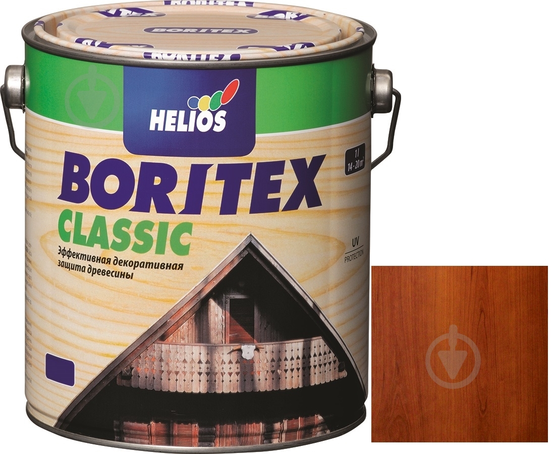 Лазурь Helios Boritex Classic 6 черешня мат 0,75 л - фото 1 Лазурь Helios Boritex Classic 6 черешня мат 0,75 л - фото 1