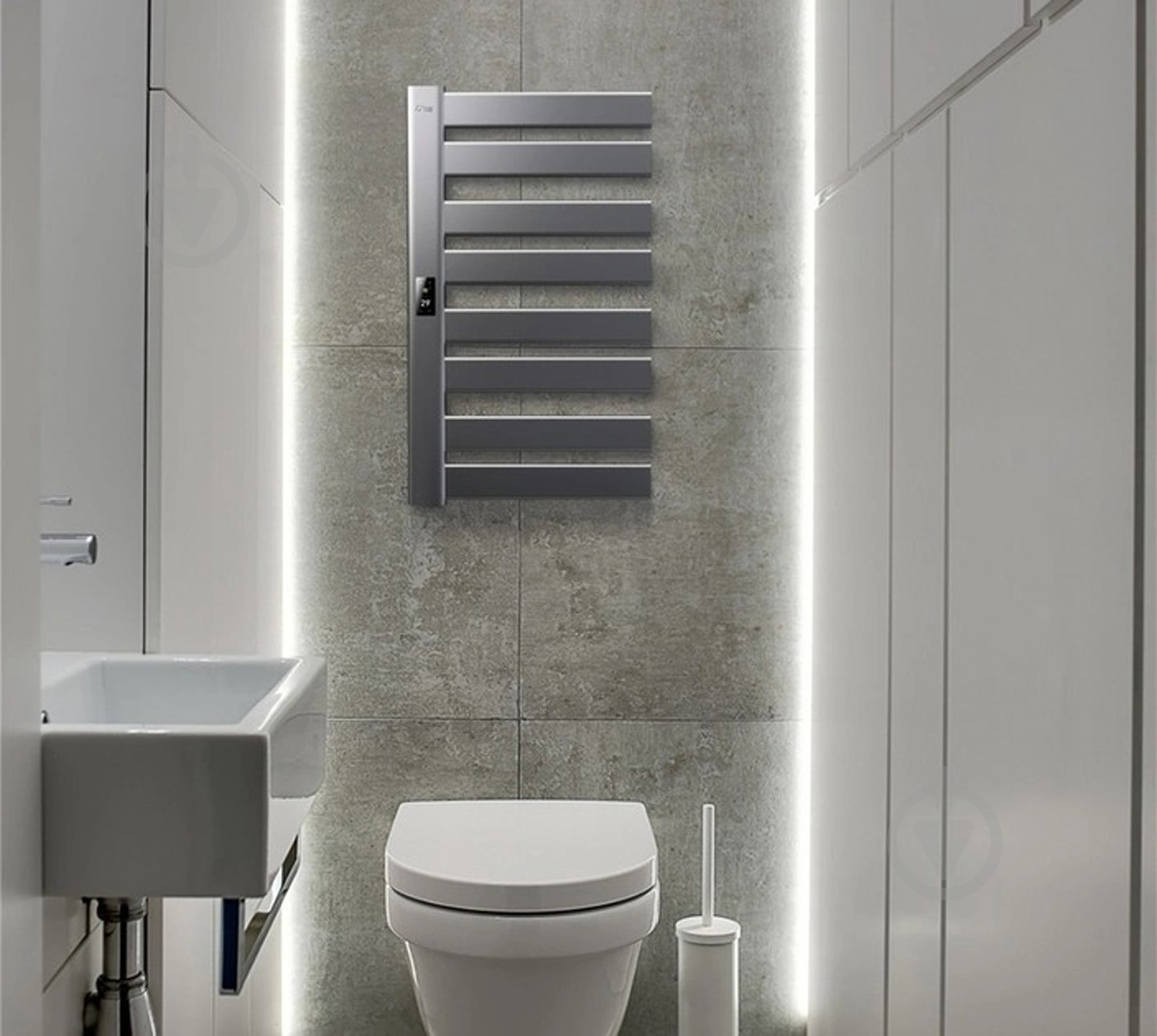 Смартсушарка електрична O'WS Temperature Electric Towel Rack NEX Right wire (Silver) - фото 5