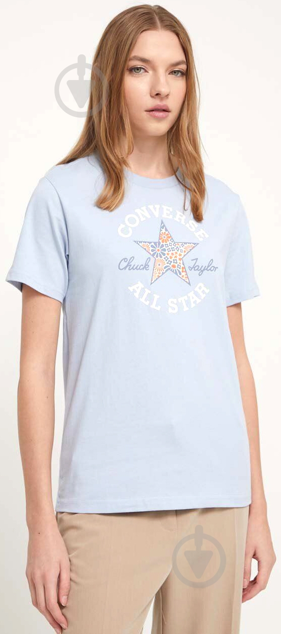 Футболка Converse Chuck Patch Infill Tee 10026049-A04 р.S голубой - фото 1