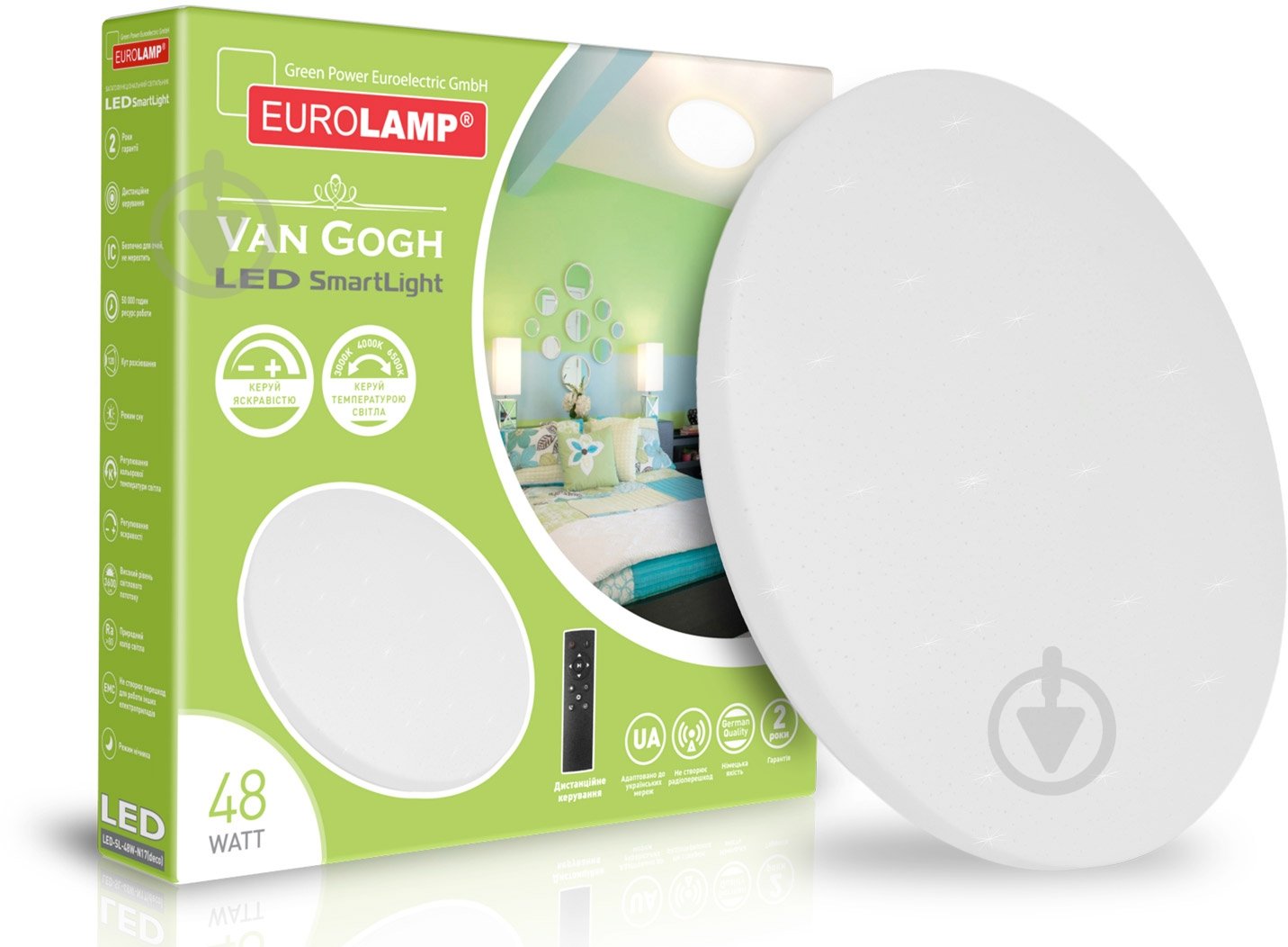 Світильник світлодіодний Eurolamp Smart Light Van Gogh із пультом ДК 48 Вт білий 3000-6500 К - фото 1