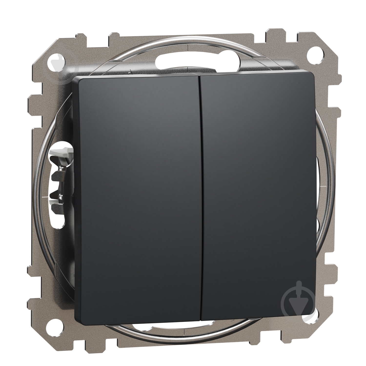 Переключатель двухклавишный проходной двухклавишный Schneider Electric Sedna Design без подсветки черный SDD114108 - фото 2