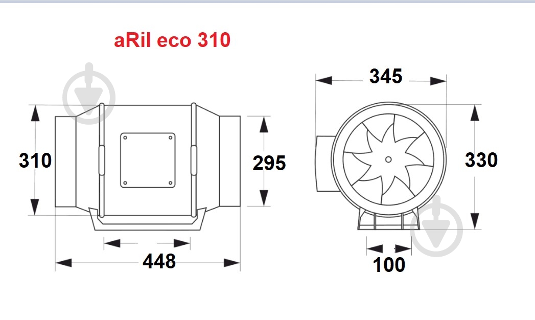 Вентилятор канальний AirRoxy aRil eco 310 (01-317) - фото 4 Вентилятор канальний AirRoxy aRil eco 310 (01-317) - фото 4