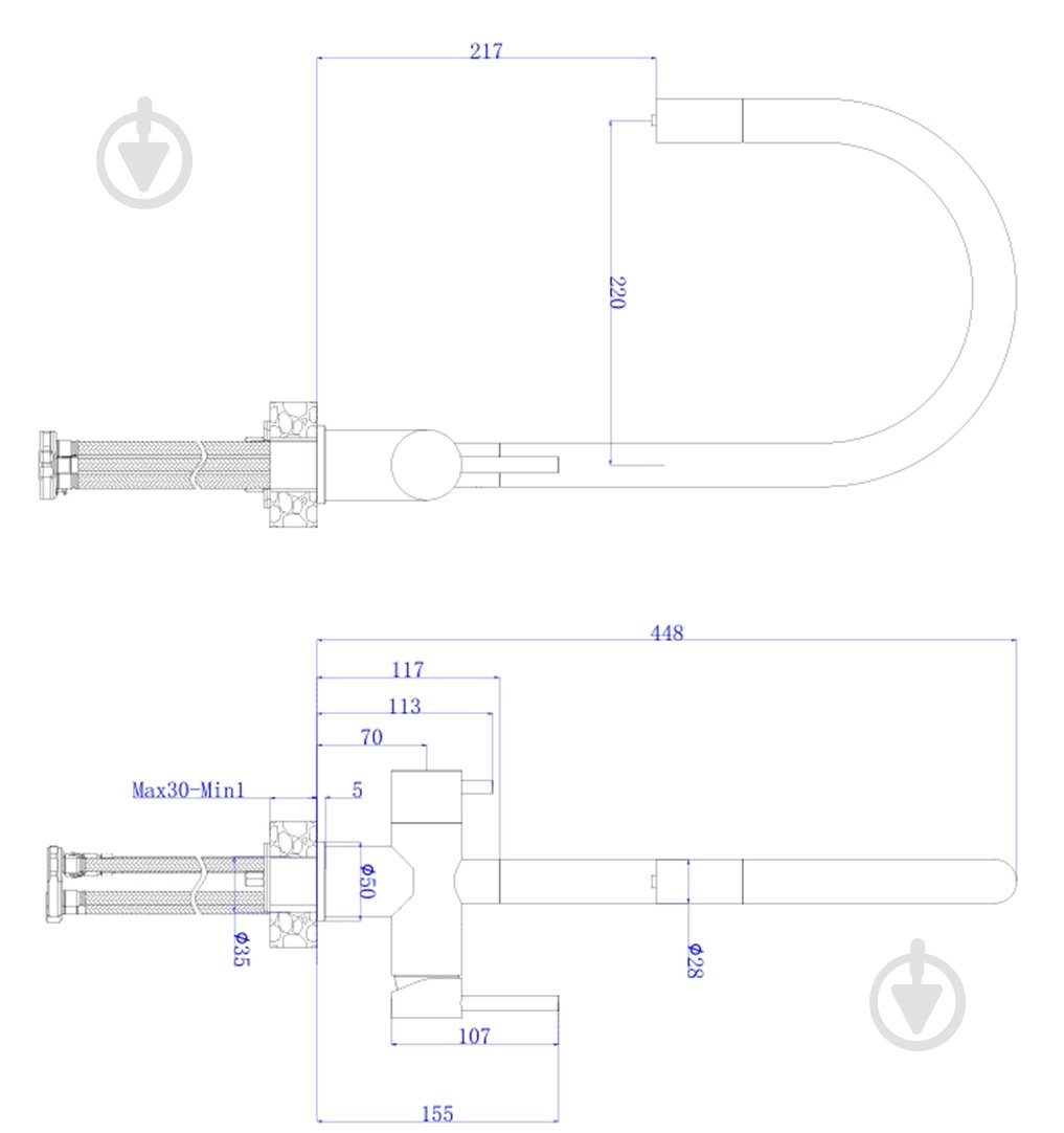 Змішувач для кухні Modi з підключенням до фільтру BW6048 хром - фото 8