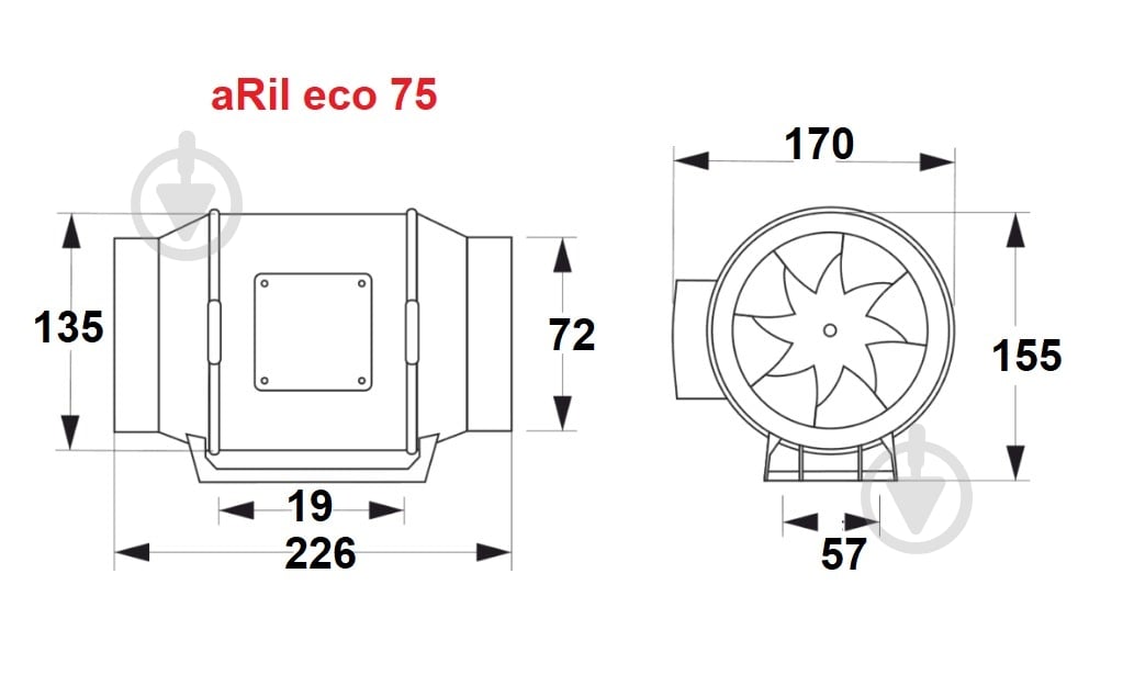 Вентилятор канальный AirRoxy aRil eco 75 (01-310) - фото 6 Вентилятор канальный AirRoxy aRil eco 75 (01-310) - фото 6