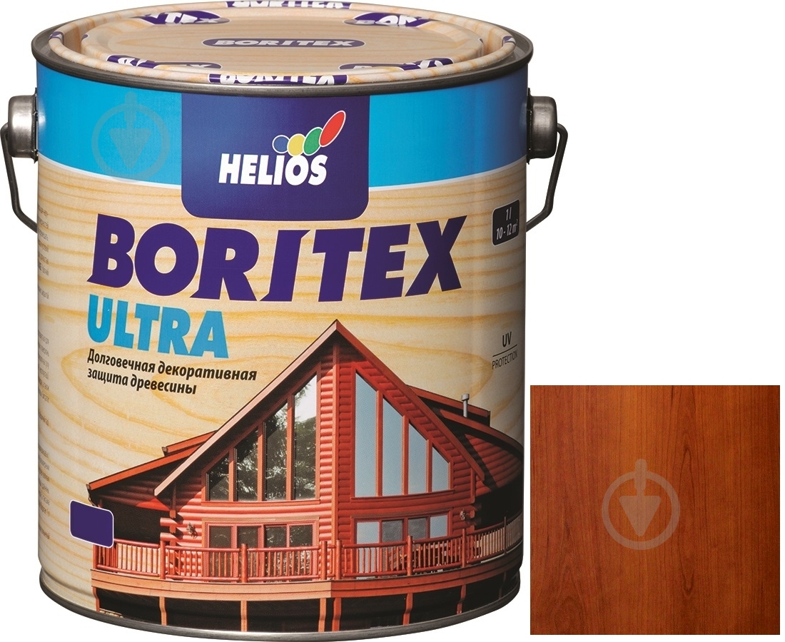 Лазурь Helios Boritex Ultra 6 черешня шелковистый мат 0,75 л - фото 1