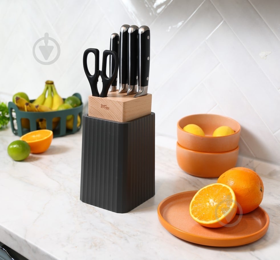 Підставка для ножів Smart Kitchen by Flamberg Bright Charcoal 21,8х13,2х12,2 см - фото 4
