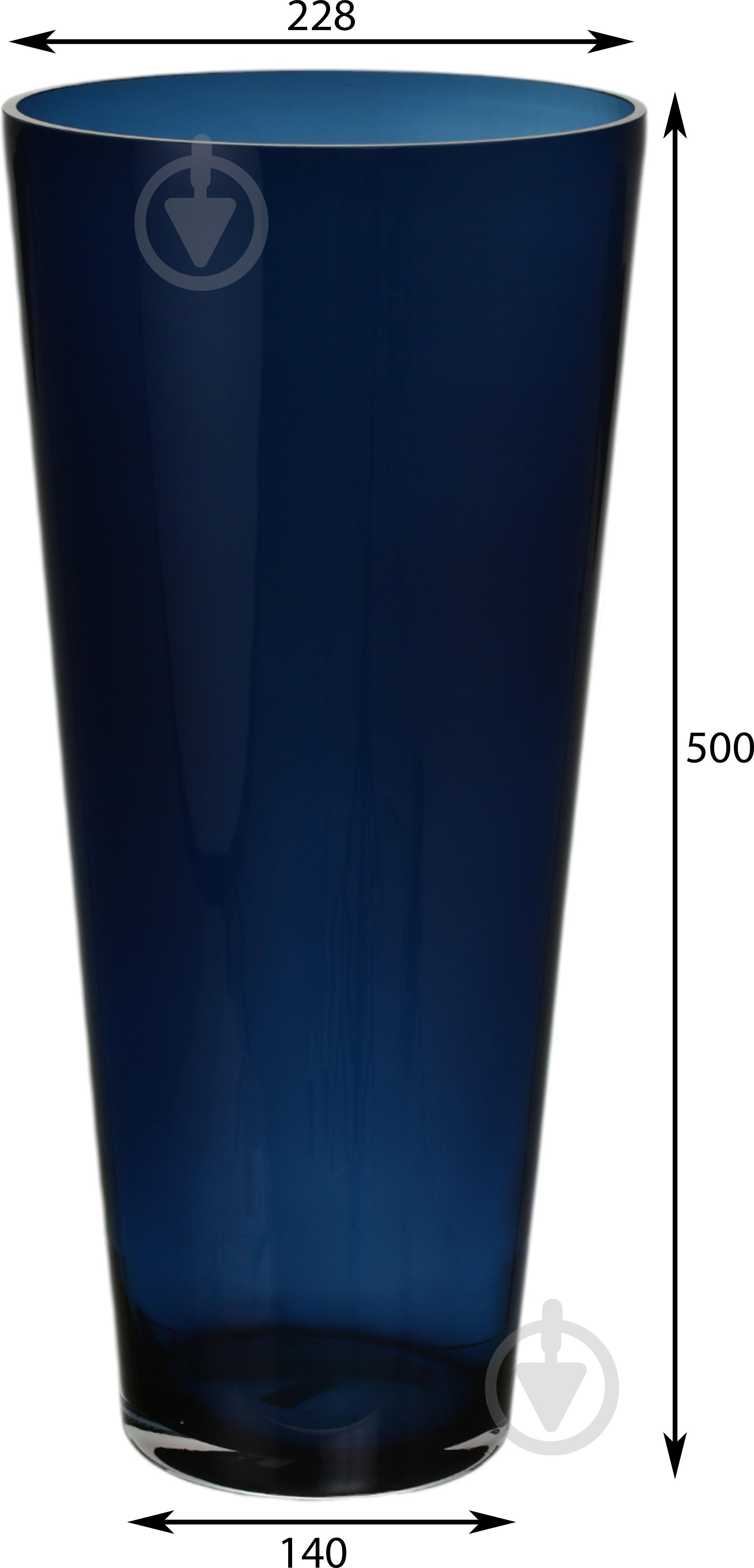 Ваза скляна Wrzesniak Glassworks Sofi 50 см синя 17-6487E - фото 2