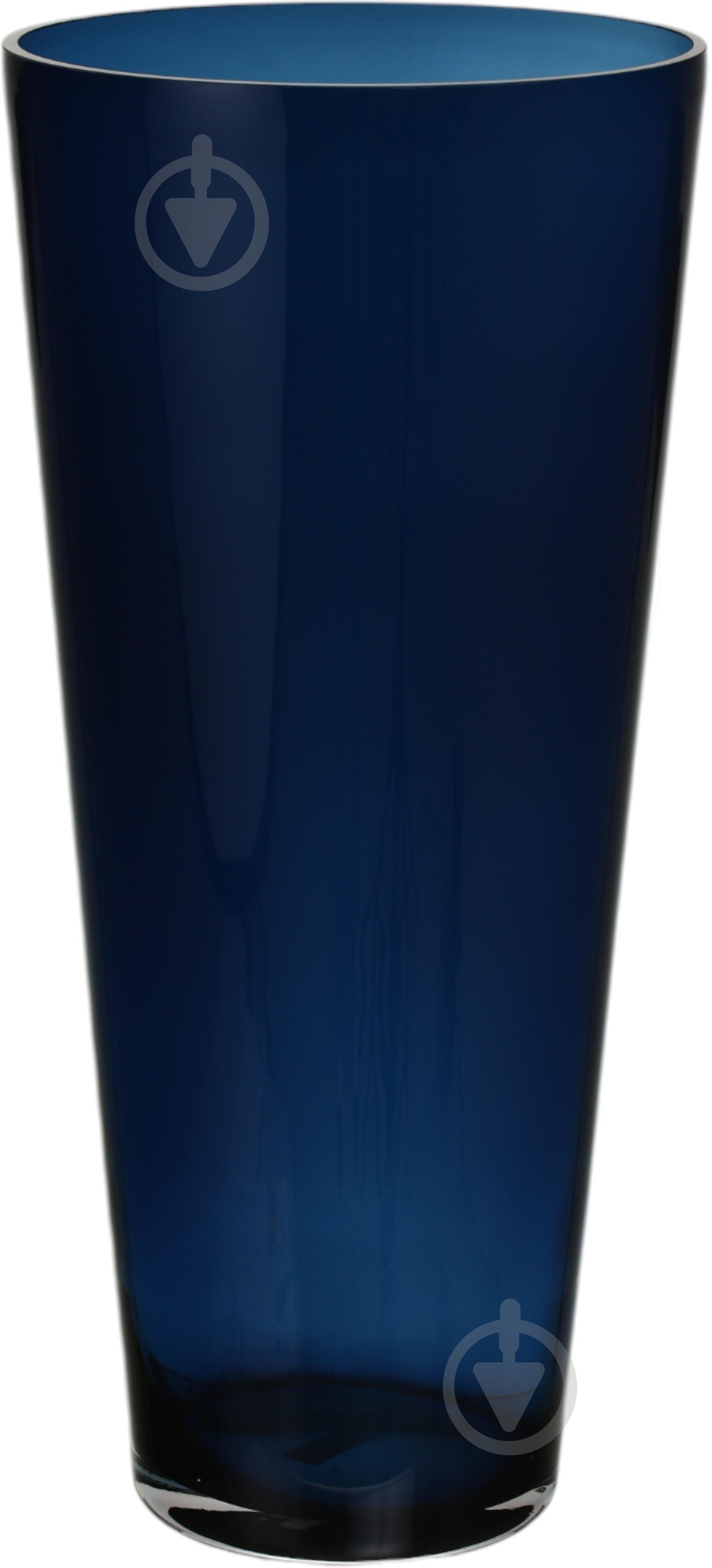 Ваза скляна Wrzesniak Glassworks Sofi 50 см синя 17-6487E - фото 1