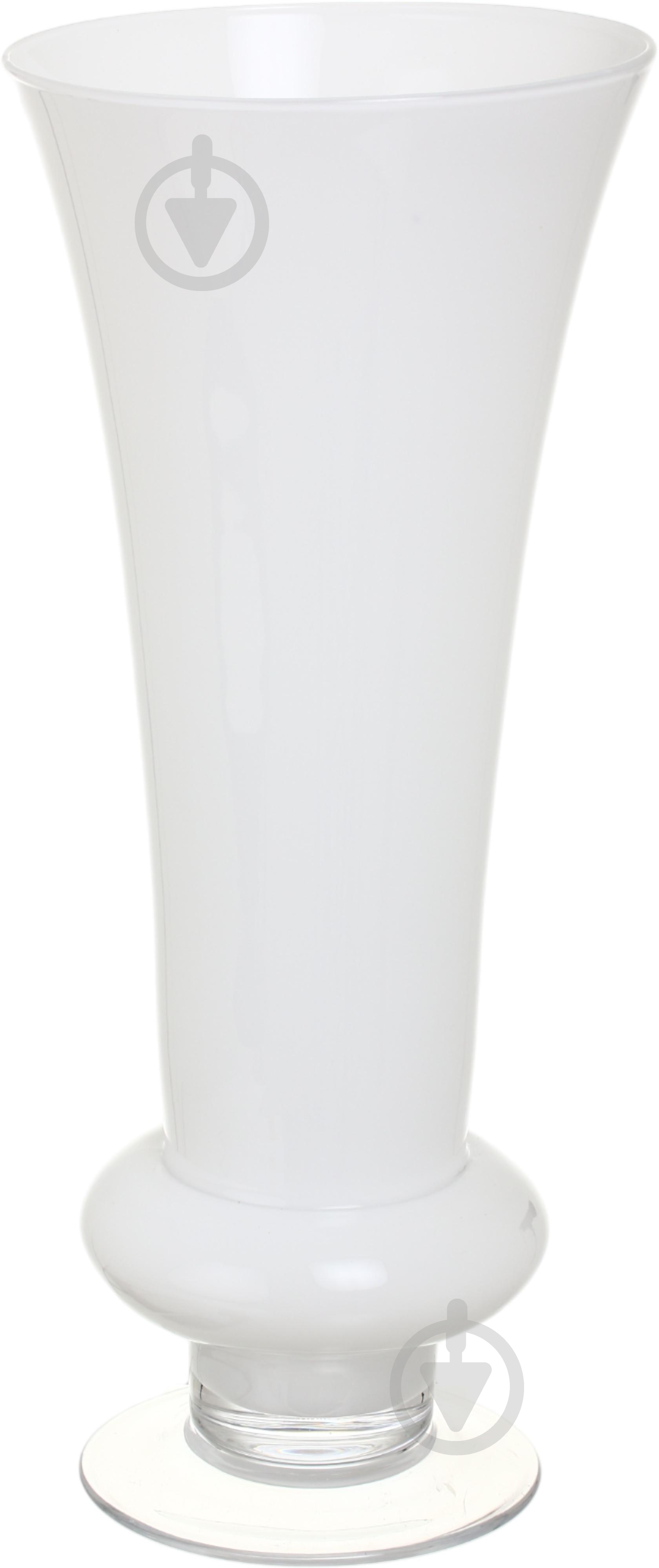 Ваза скляна Wrzesniak Glassworks Hald 50 см біла 17-7633 - фото 1