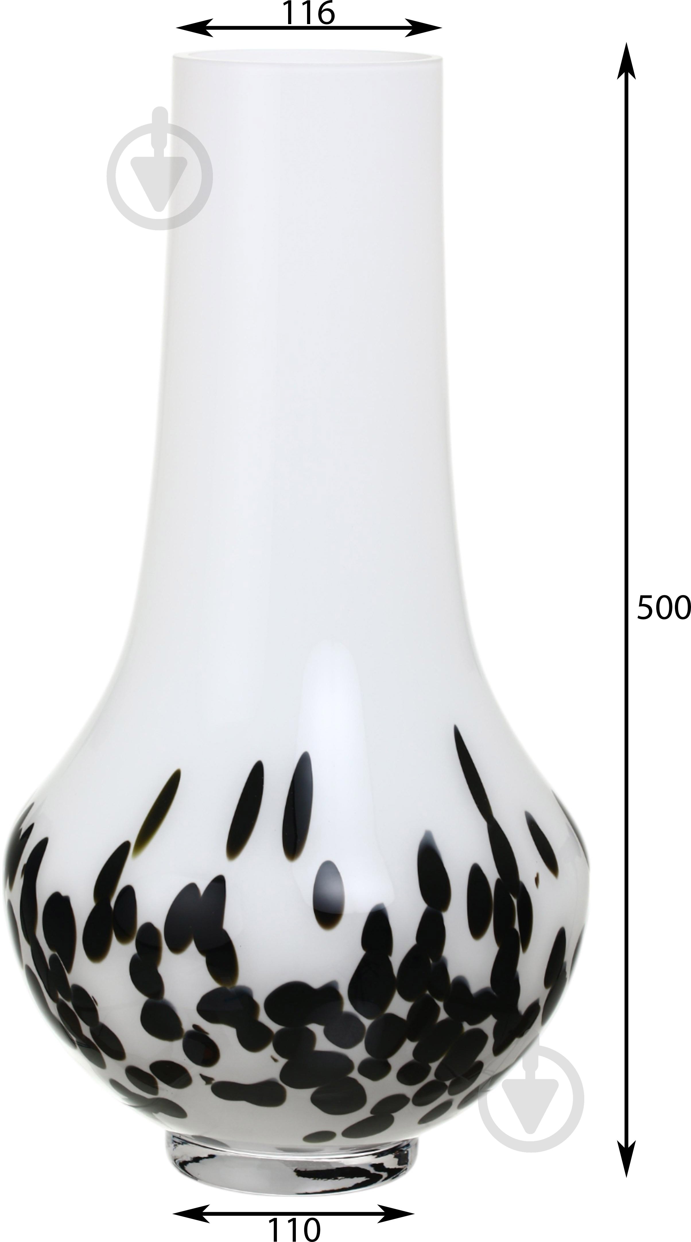Ваза скляна Wrzesniak Glassworks Confetti 50 см чорно-біла 17-9324A - фото 2