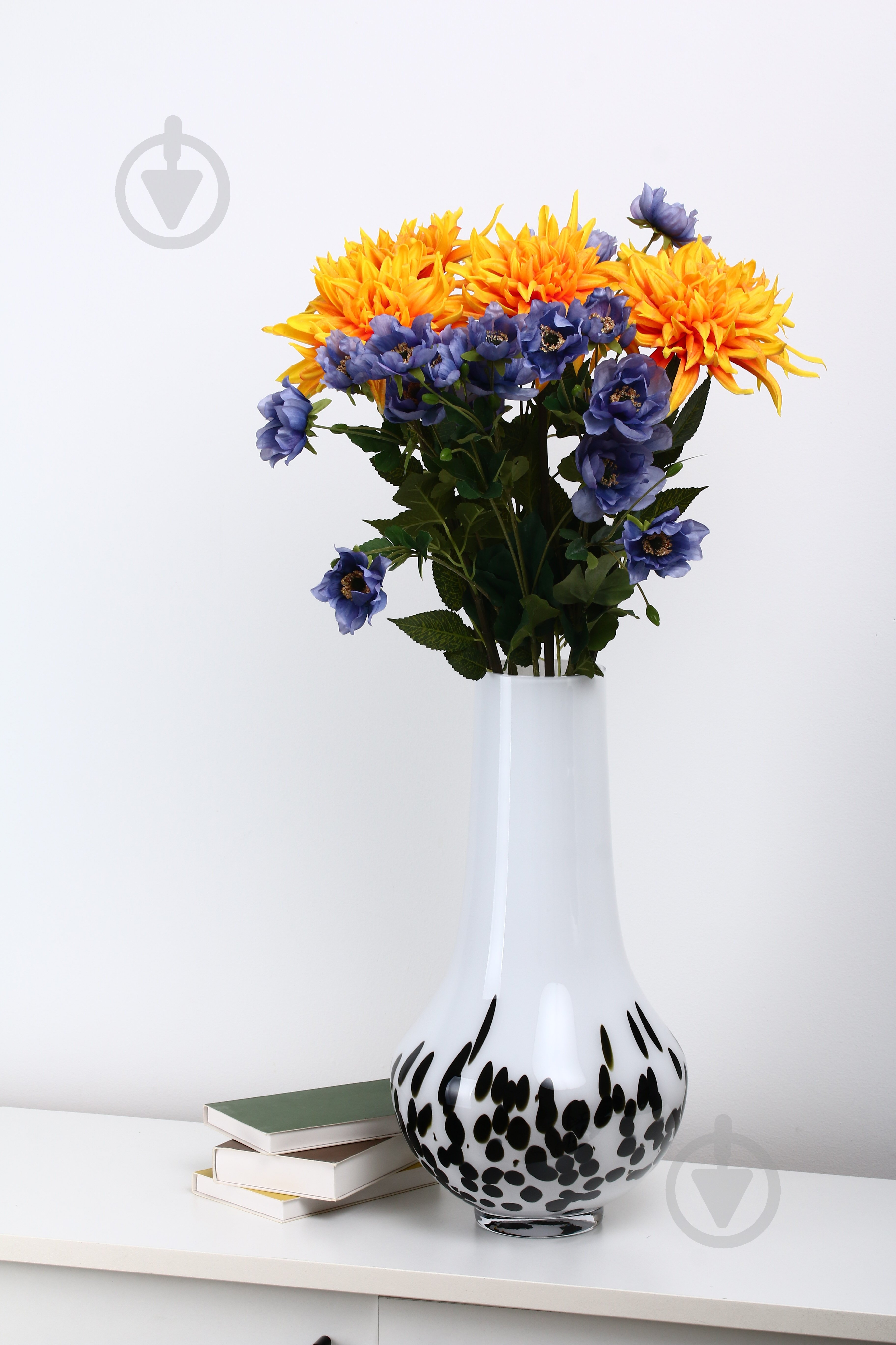 Ваза скляна Wrzesniak Glassworks Confetti 50 см чорно-біла 17-9324A - фото 4
