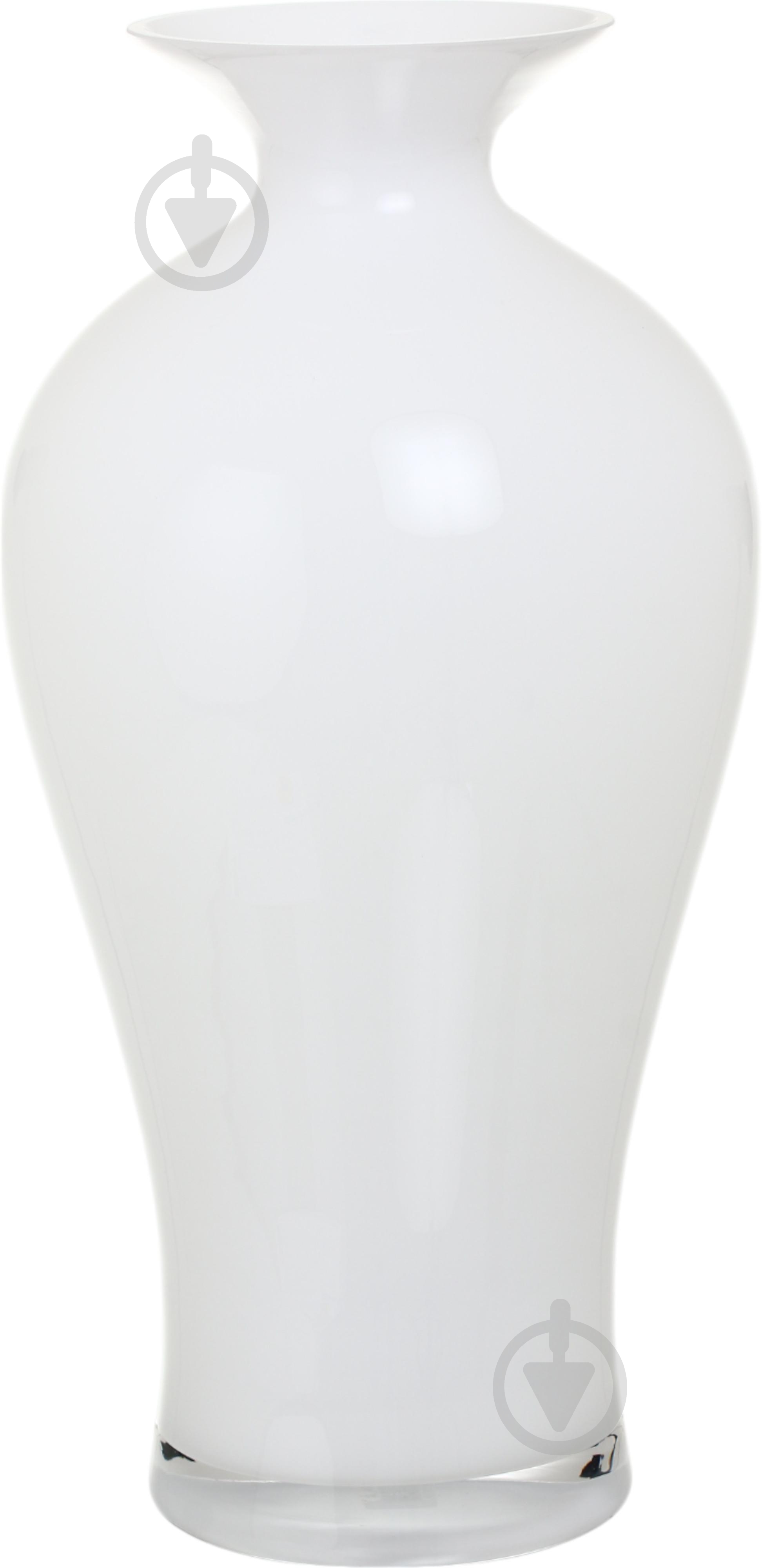 Ваза скляна Wrzesniak Glassworks Hydria 42 см біла 17-9754A - фото 1