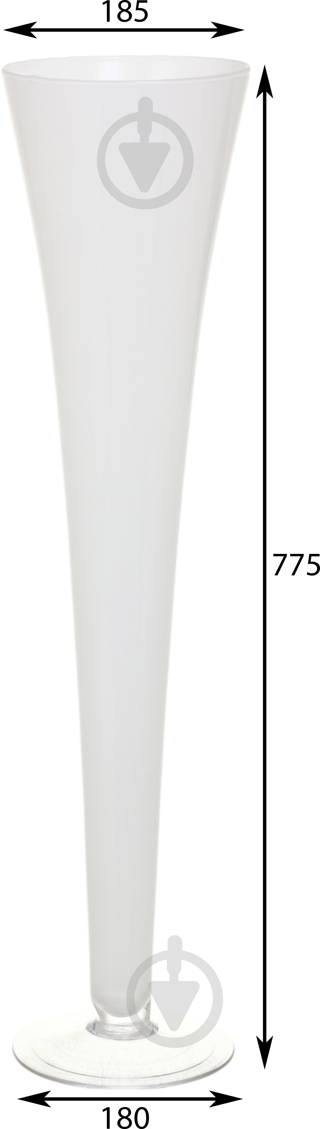Ваза стеклянная Wrzesniak Glassworks Kalos 80 см белая 21-414 - фото 2