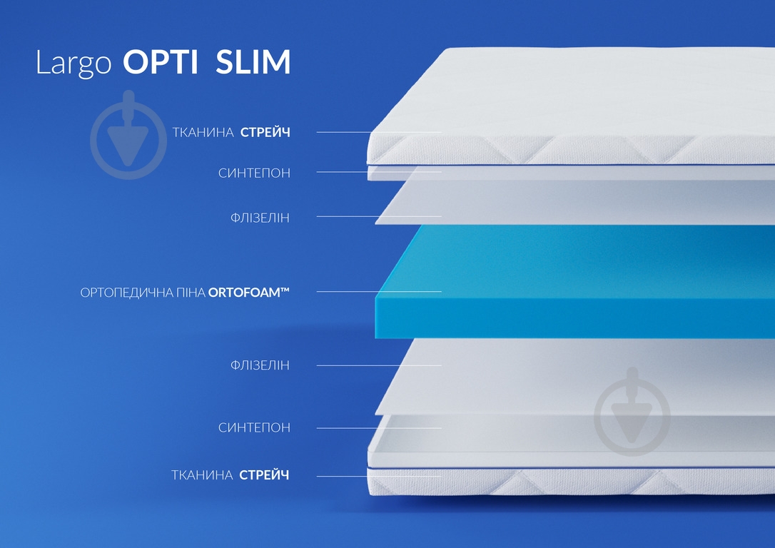 Матрац ортопедичний Largo Opti Slim Highfoam 80x190 см - фото 4