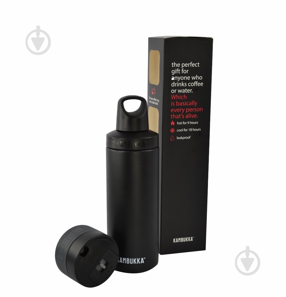Набір Kambukka акційний з термокружки Etna 500 мл + кришка Reno Insulated чорний 11-01052 - фото 1