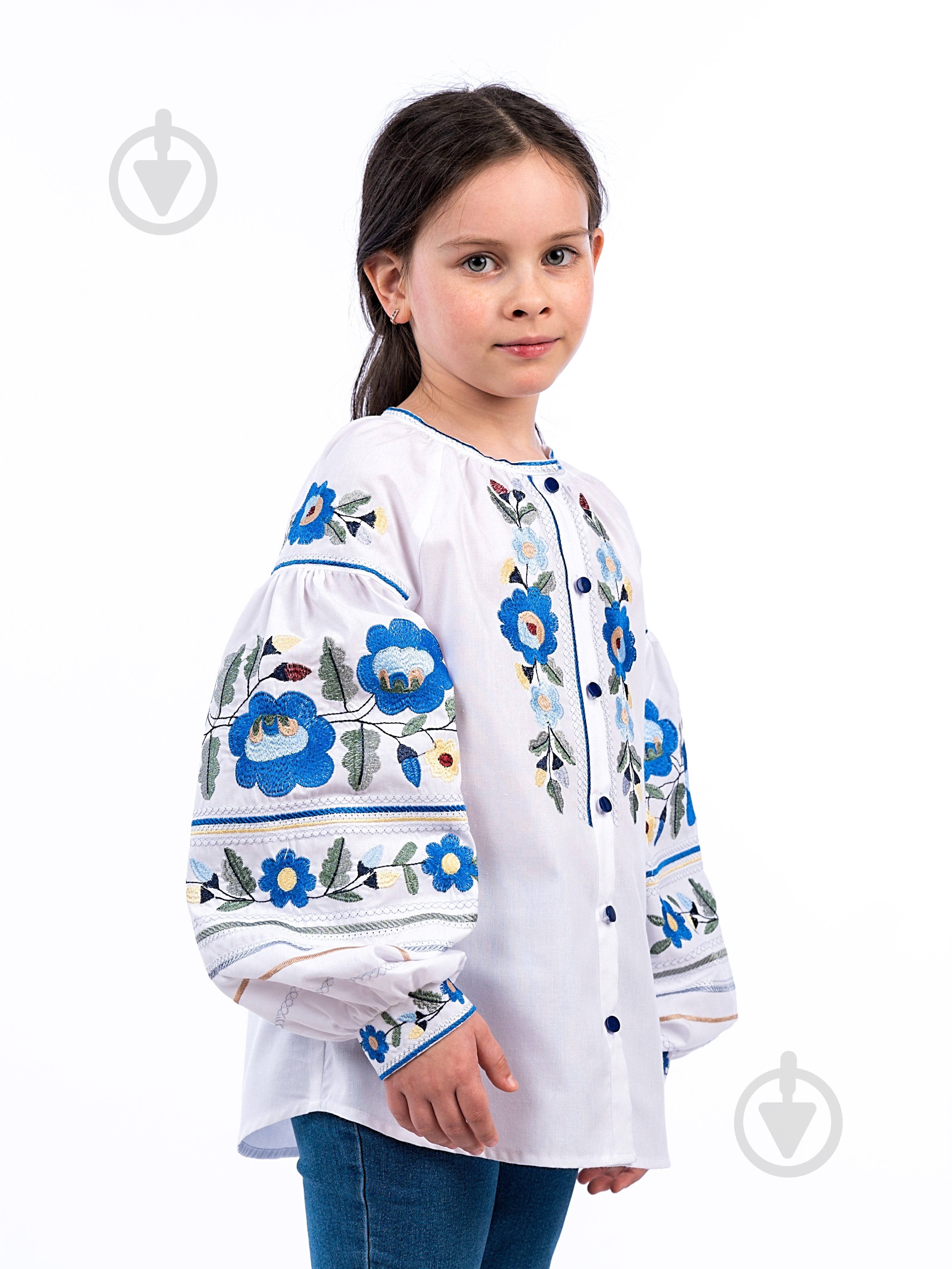 Вишиванка для дівчаток Едельвіка 232-23/00 р.140 білий - фото 1