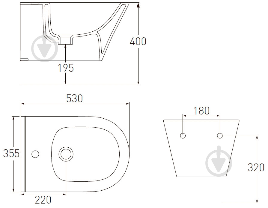 Біде підвісне VOLLE Aiva 13-68-540 - фото 6 Біде підвісне VOLLE Aiva 13-68-540 - фото 6