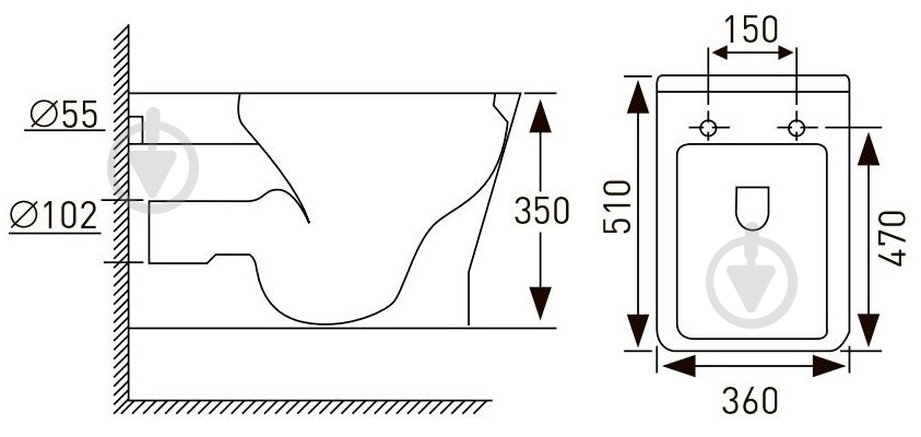 Унитаз подвесной VOLLE Leon Rimless 13-11-160 - фото 2