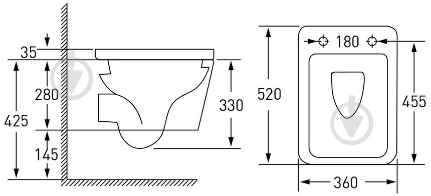 Унітаз підвісний VOLLE Libra Rimles 13-41-160 - фото 4 Унітаз підвісний VOLLE Libra Rimles 13-41-160 - фото 4