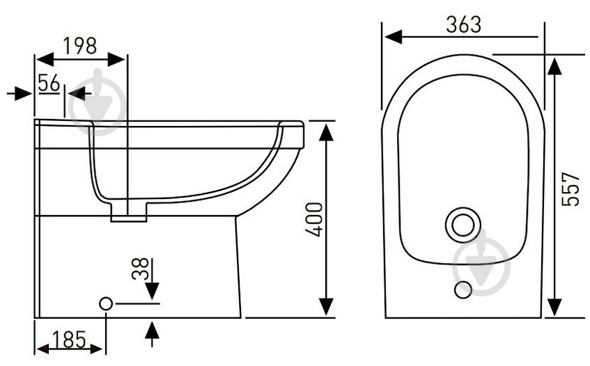 Биде напольное VOLLE Solar 13-93-064 - фото 2