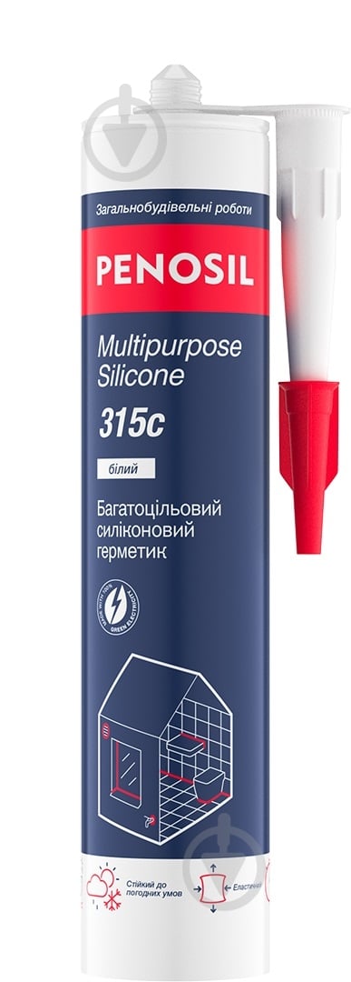 Герметик силиконовый PENOSIL универсальный Multipurpose Silicone 315c белый 310 мл - фото 1