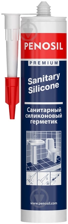 Герметик силіконовий PENOSIL санітарний Sanitary Silicone 313c білий 310 мл - фото 2