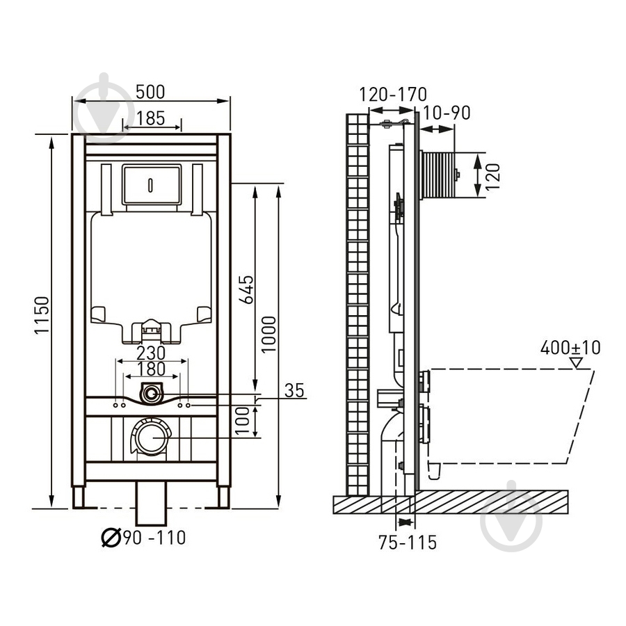 Инсталляция для унитаза VOLLE Master 4 в 1 141515 - фото 3