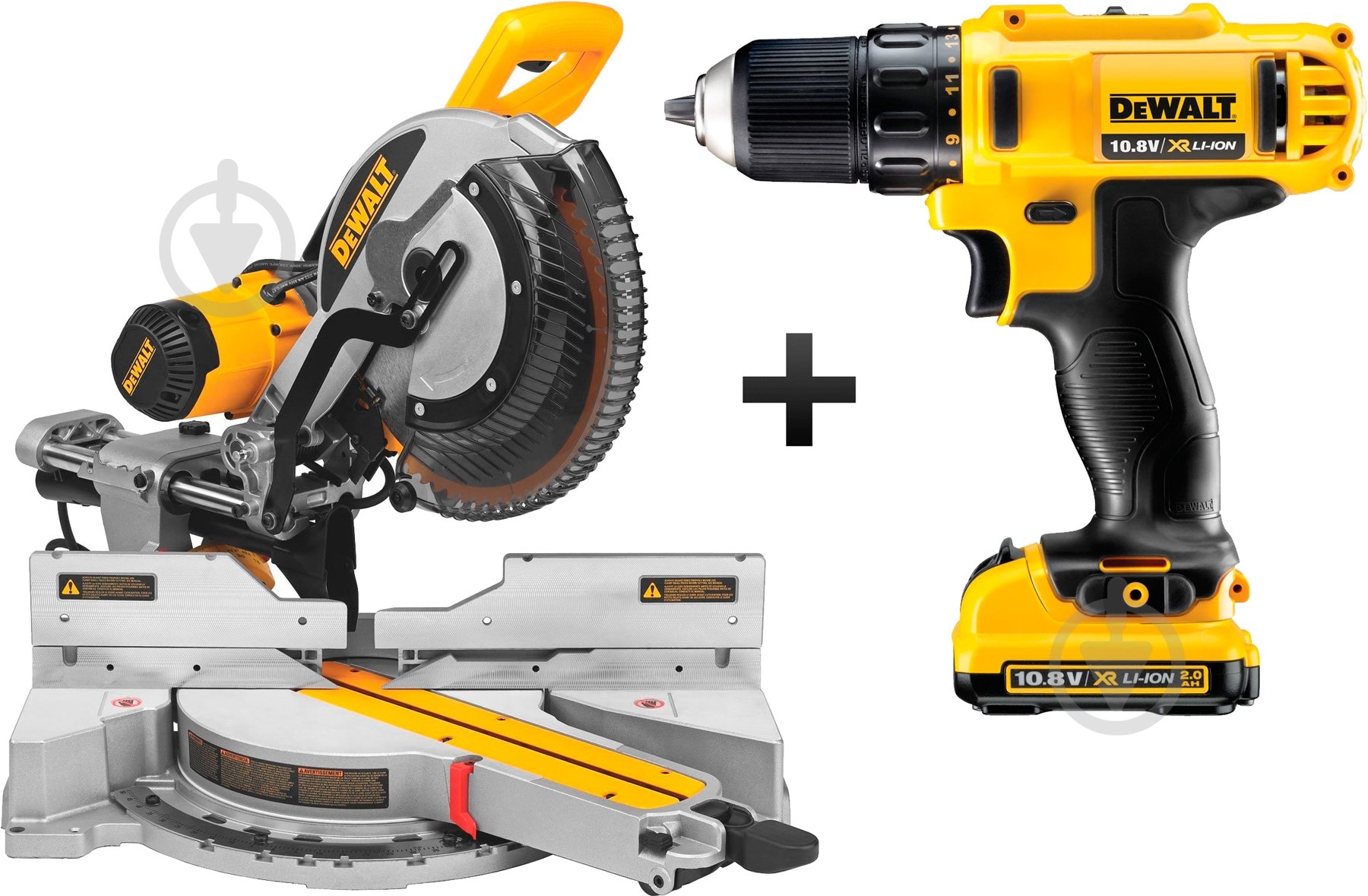 Пила торцовочная DeWalt DWS780+DCD710D2 - фото 1