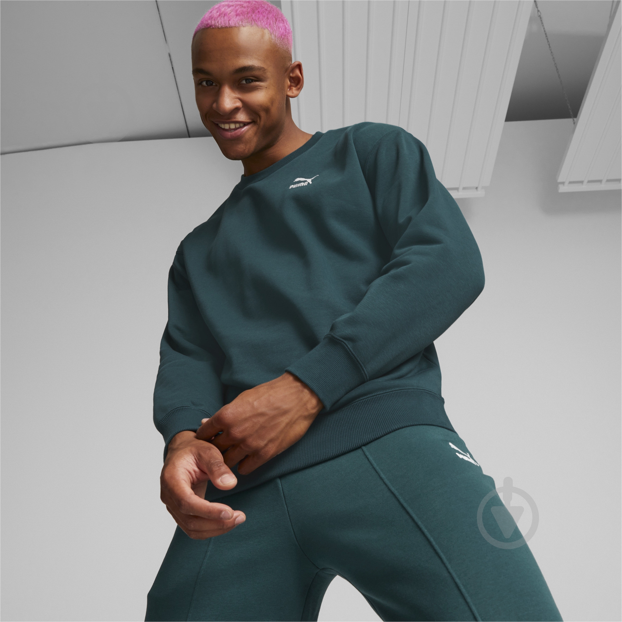 Свитшот Puma 53674624 р.M зеленый - фото 3