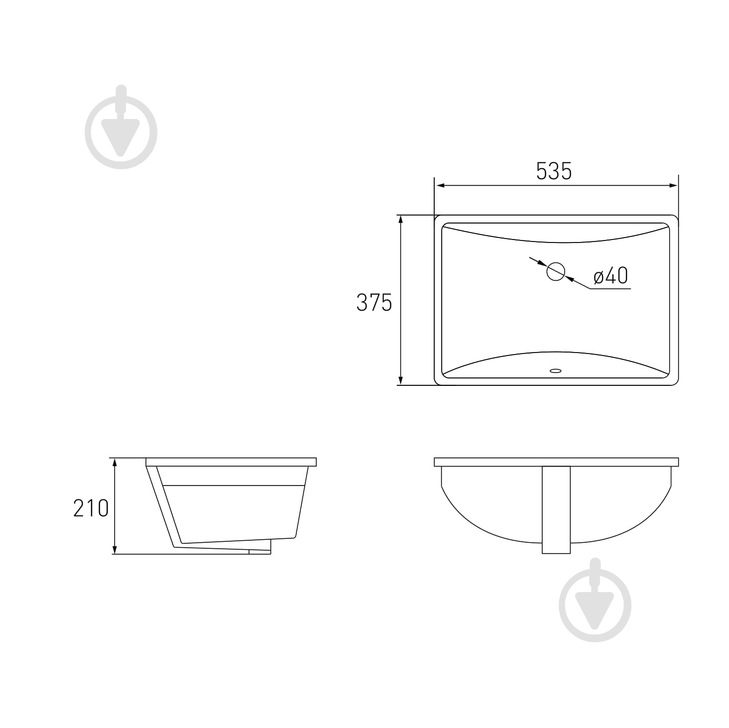 Умывальник VOLLE 13-13-03 - фото 2