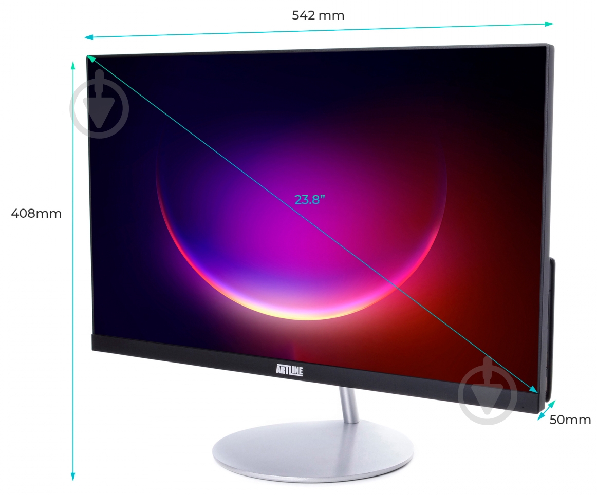 Моноблок Artline Business S22 23,8 (S22v08) black/silver - фото 8