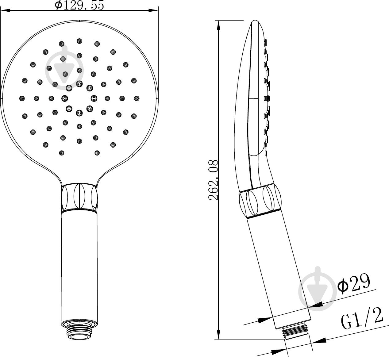 Ручной душ VOLLE 130 мм 16000002 - фото 2