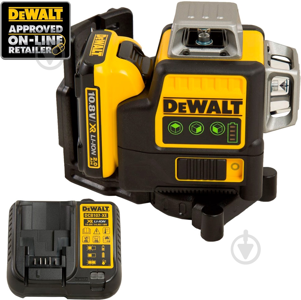 Нивелир лазерный DeWalt с перекрестием + 360° круговая линия DCE089D1G - фото 6 Нивелир лазерный DeWalt с перекрестием + 360° круговая линия DCE089D1G - фото 6