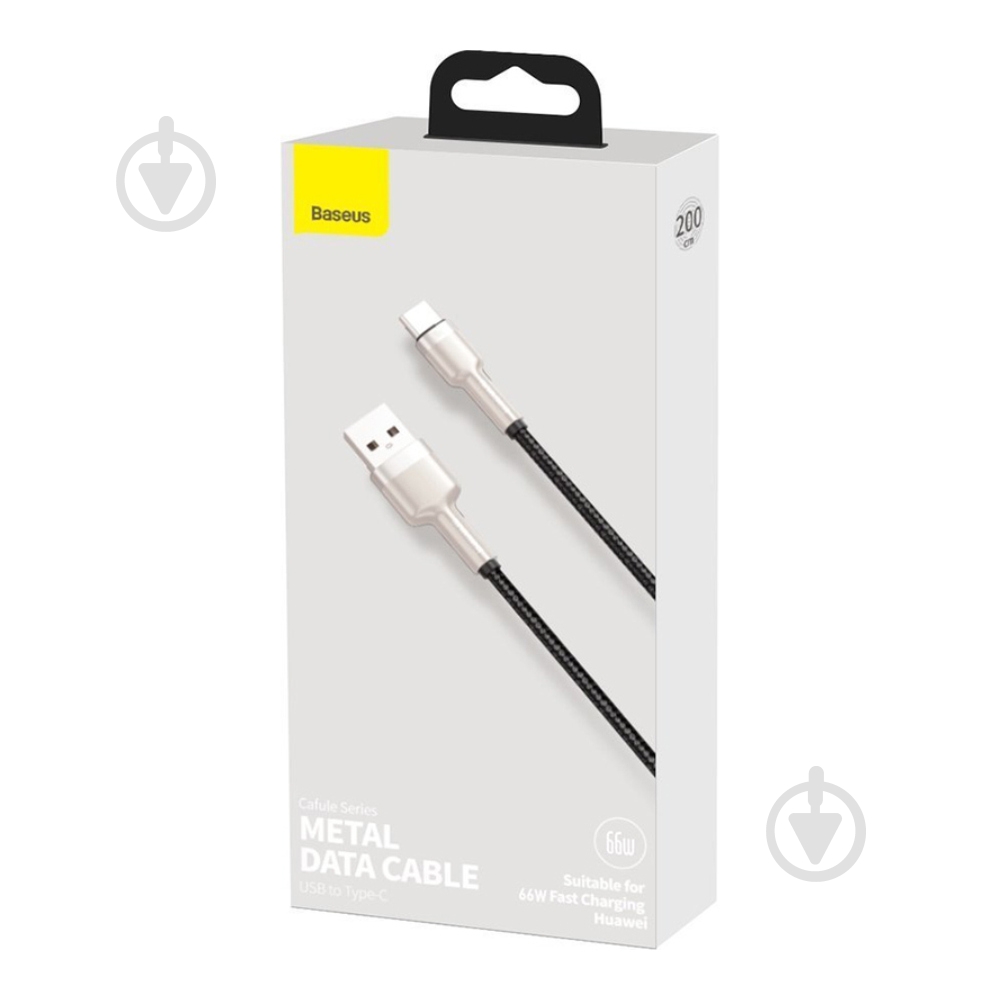 Кабель BASEUS Cafule Metal Data Type-C 66W 2 м black (CAKF000201) - фото 3