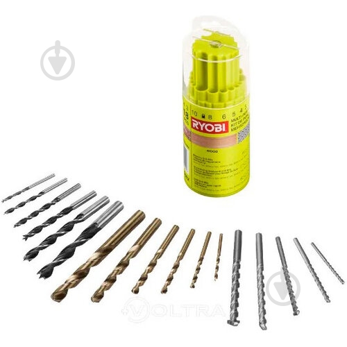 Набор сверл RYOBI 3-10 мм 18 шт. 5132004669 - фото 1