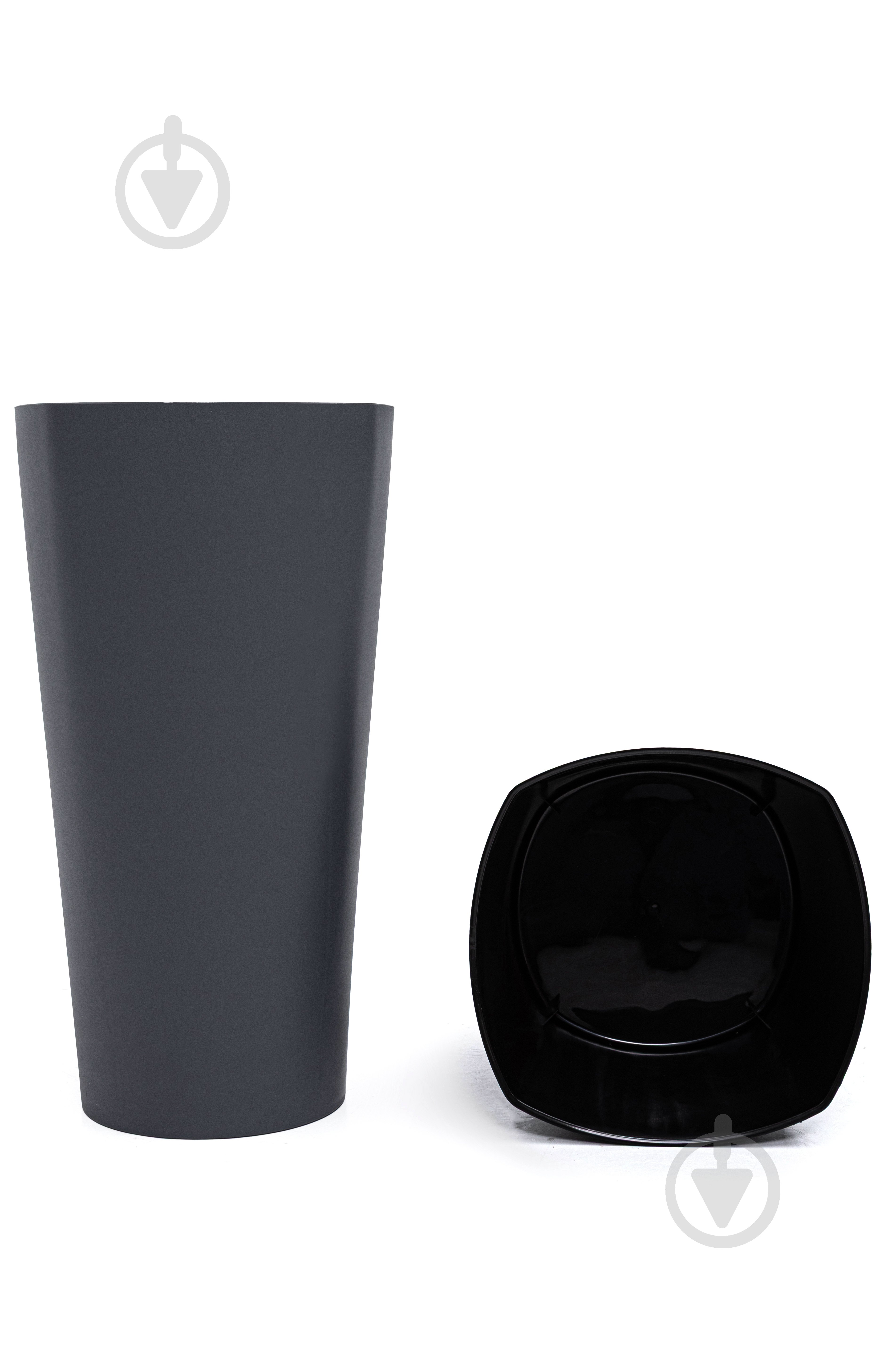 Горщик для квітів пластик Крокус 51 см круглий антрацит 11 л ММ-Пласт (K51an) - фото 4 Горщик для квітів пластик Крокус 51 см круглий антрацит 11 л ММ-Пласт (K51an) - фото 4