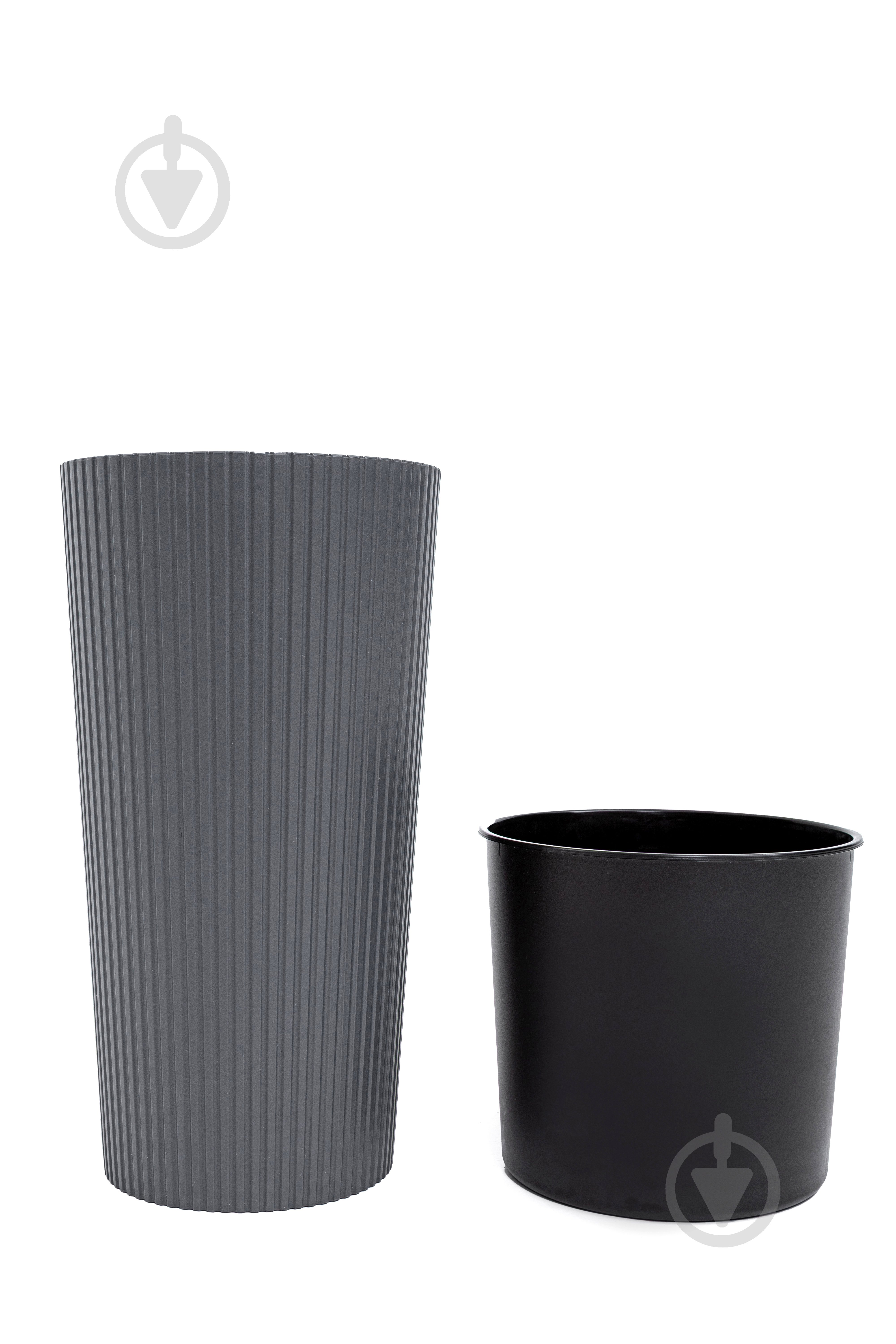 Горшок для цветов пластик Тея 41 см круглый антрацит 6 л ММ-Пласт (T41an) - фото 1 Горшок для цветов пластик Тея 41 см круглый антрацит 6 л ММ-Пласт (T41an) - фото 1