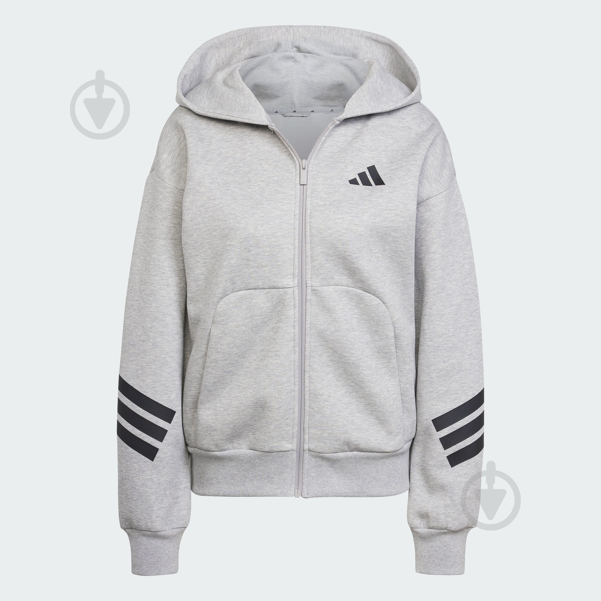 Джемпер Adidas W FI 3S FZ HD JE0172 р.L сірий - фото 6 Джемпер Adidas W FI 3S FZ HD JE0172 р.L сірий - фото 6