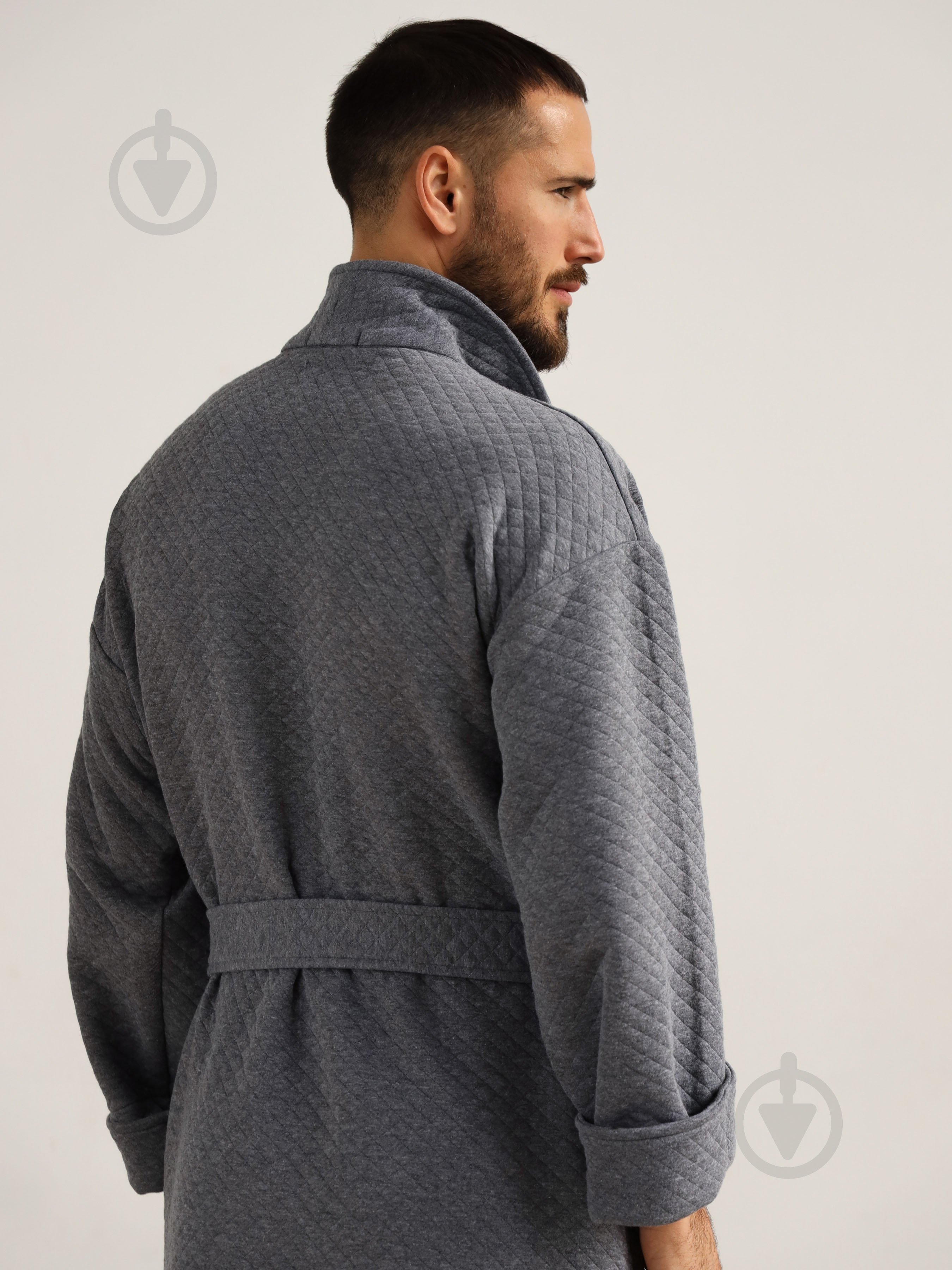 Халат German Volf длинный из стеганного утепленного трикотажа р. серый 23167 - фото 9