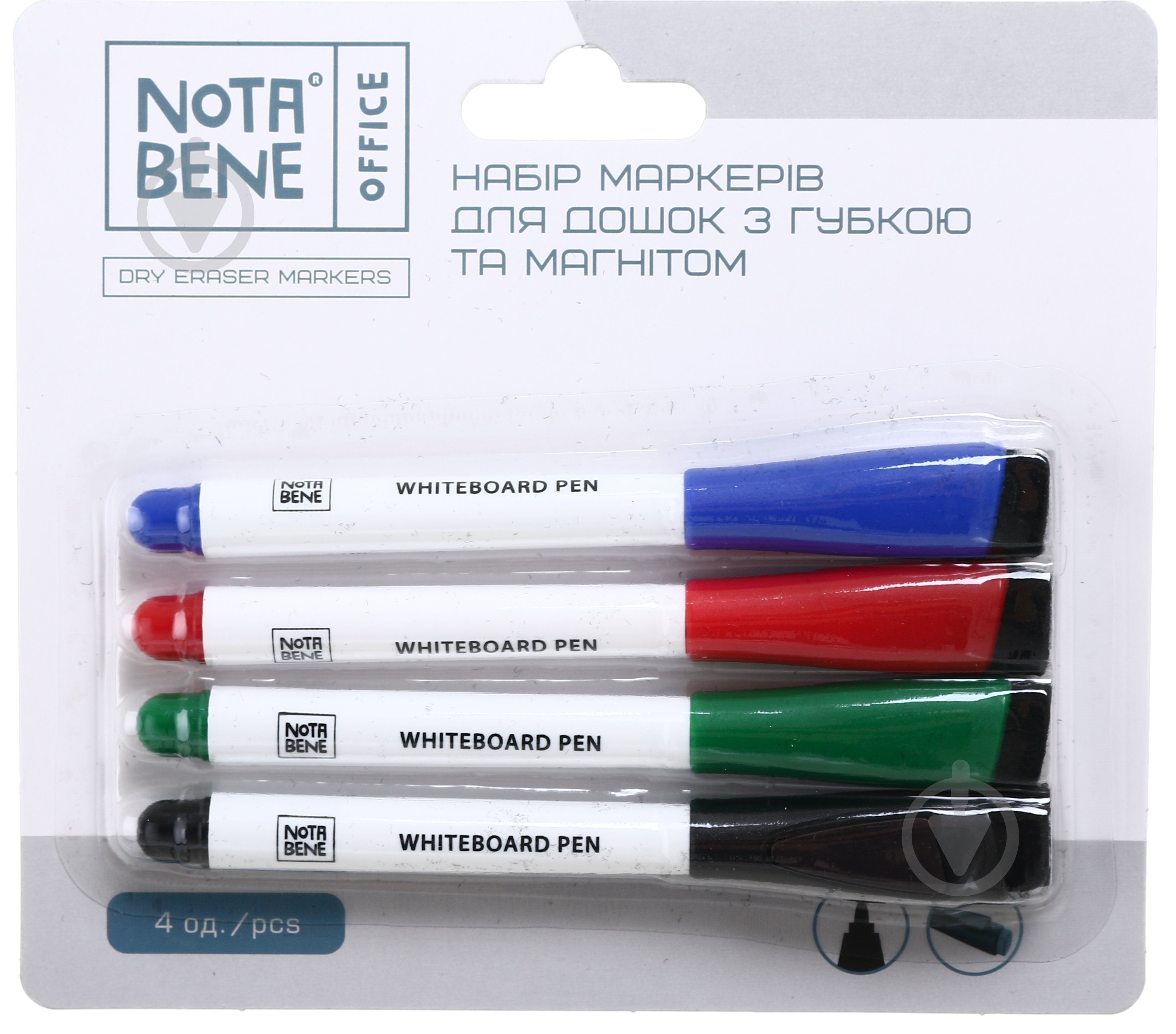 Набор маркеров Nota Bene для досок с губкой и магнитом 4 шт разноцветный - фото 1 Набор маркеров Nota Bene для досок с губкой и магнитом 4 шт разноцветный - фото 1