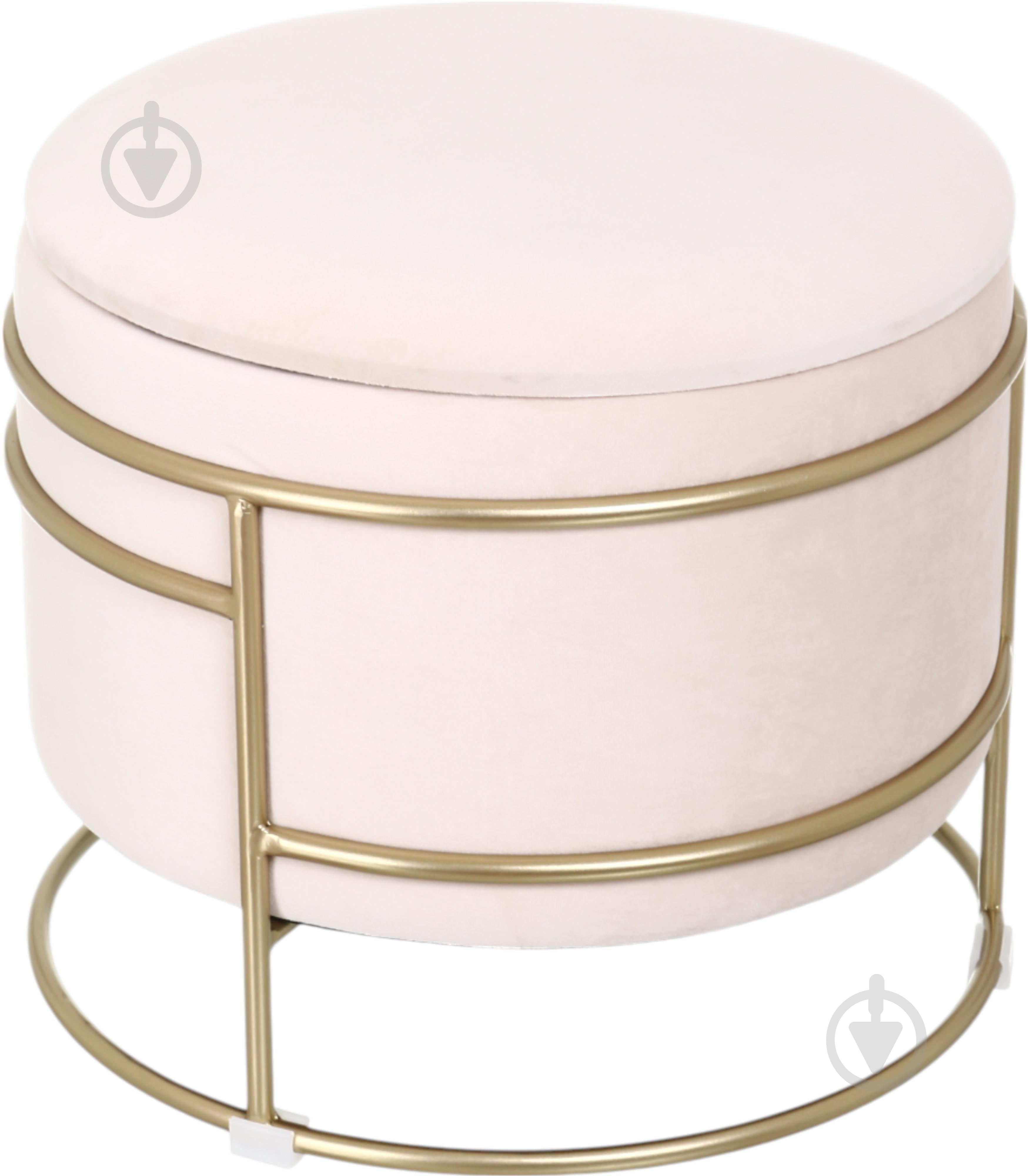 Сундук-пуф Oscar 370х430 мм бежевый/золотой (VWF22A936VA-4) - фото 1 Сундук-пуф Oscar 370х430 мм бежевый/золотой (VWF22A936VA-4) - фото 1