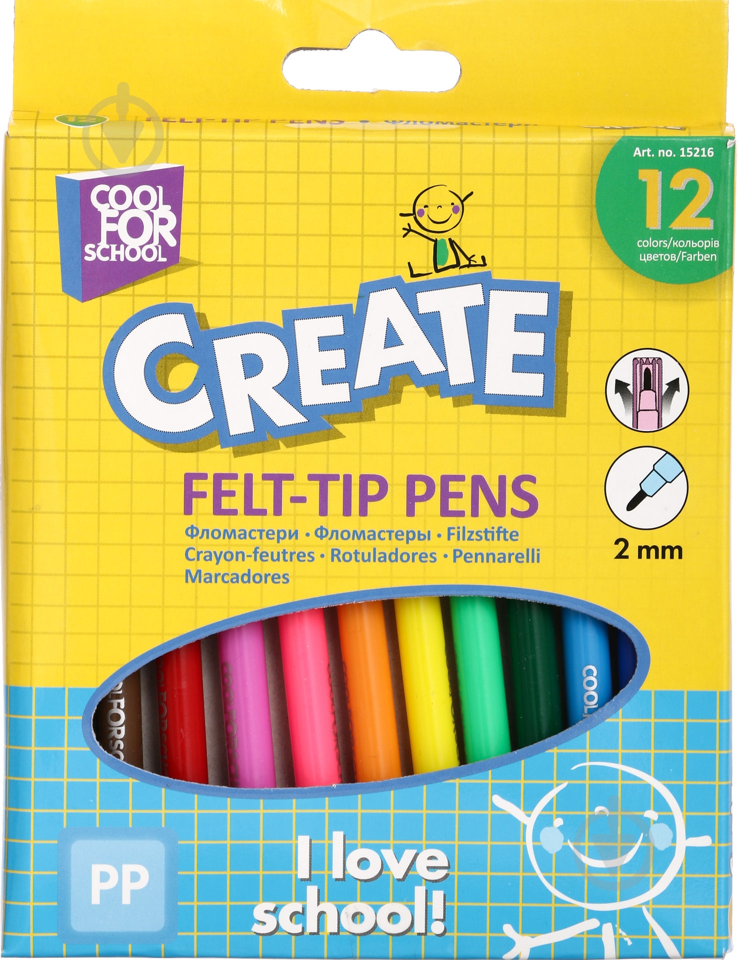 Фломастеры Create 12 шт. CF15216 Cool For School - фото 1 Фломастеры Create 12 шт. CF15216 Cool For School - фото 1