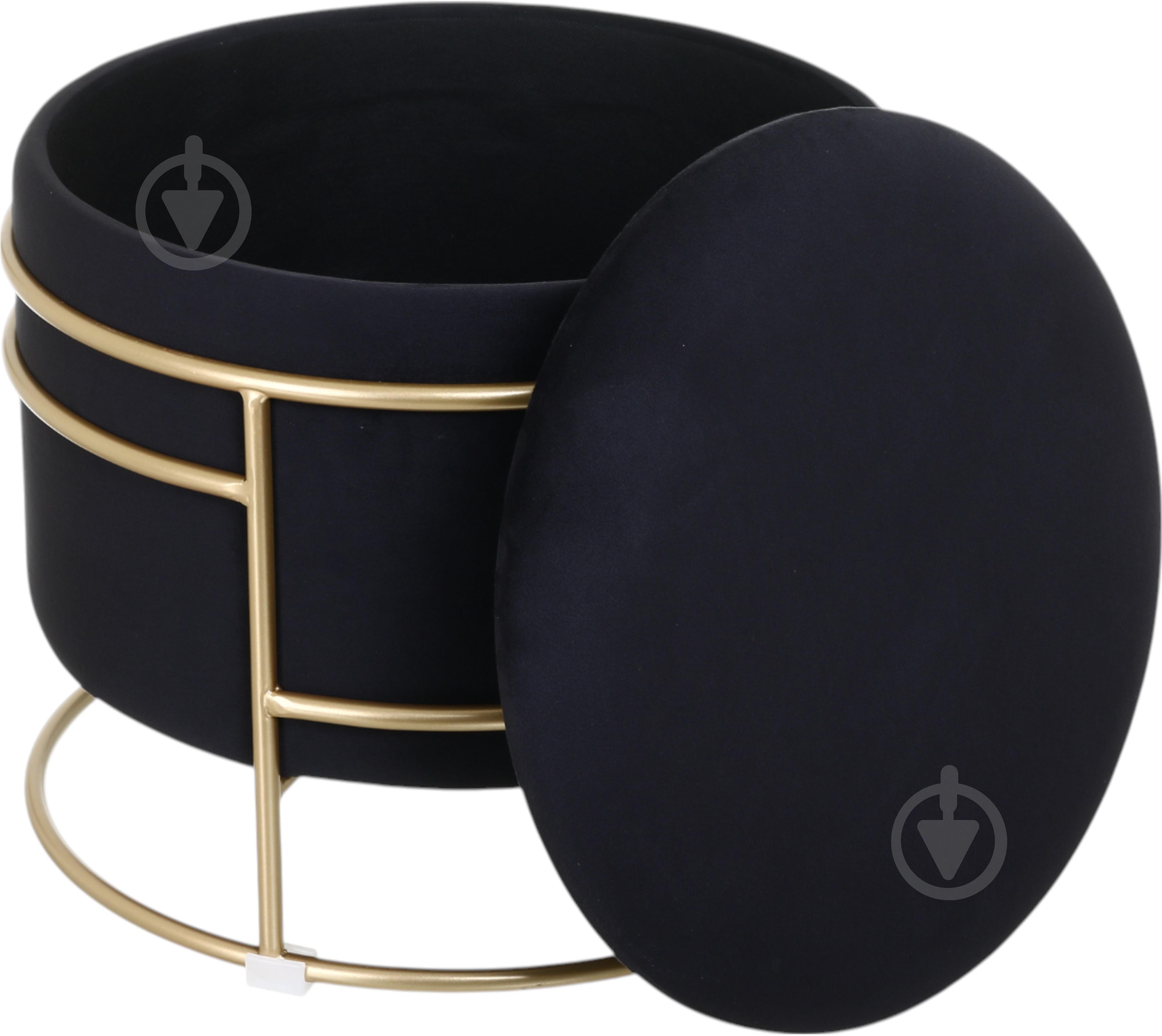 Скриня-пуф Frankie 370х430 мм чорний/золотий (VWF22A936VA-70) - фото 3 Скриня-пуф Frankie 370х430 мм чорний/золотий (VWF22A936VA-70) - фото 3