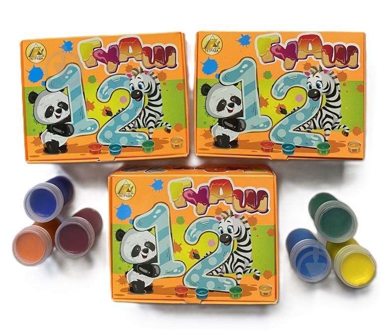 Гуашь 12 цветов 20 см3 Тетрада - фото 1