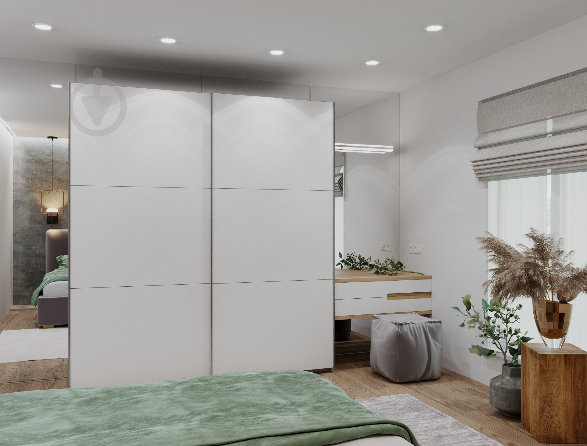 Двери для шкафа-купе Кайзер Альба Doros 2200x30x2350 мм белый ДСП - фото 2