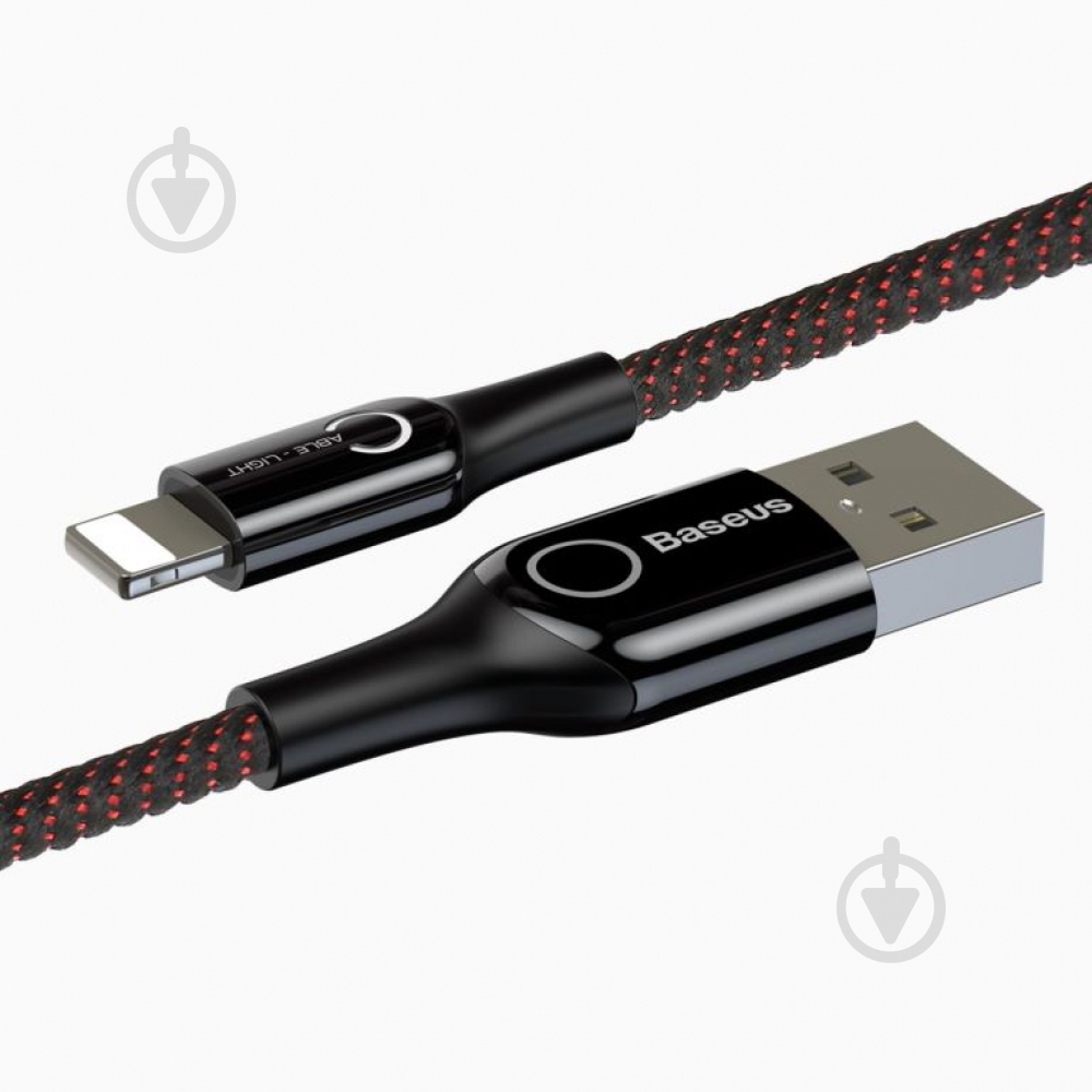 Кабель BASEUS C-shaped Lightning 1м 2.4 A Black (CALCD-01) 1 м black (CALCD-01) - фото 3