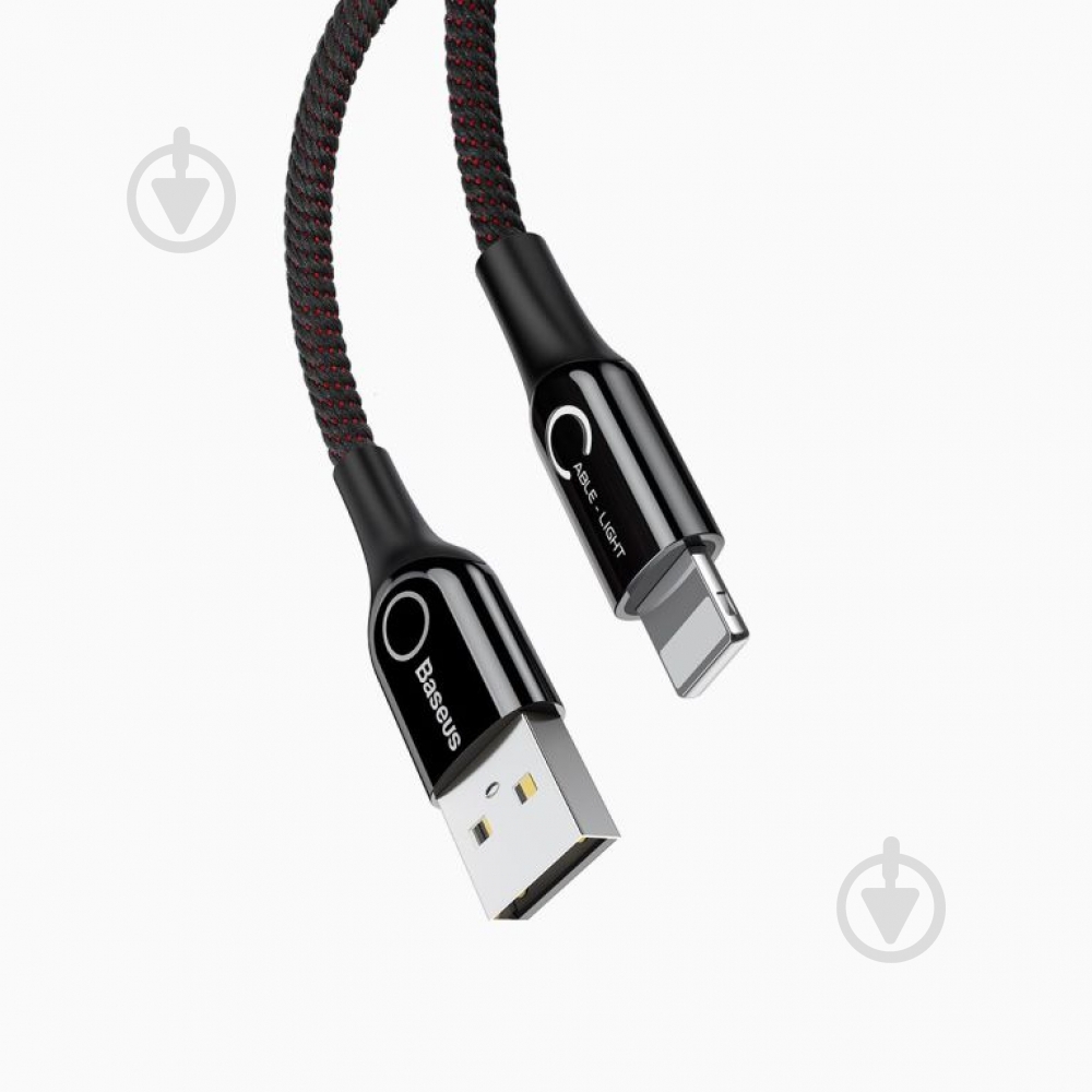 Кабель BASEUS C-shaped Lightning 1м 2.4 A Black (CALCD-01) 1 м black (CALCD-01) - фото 2