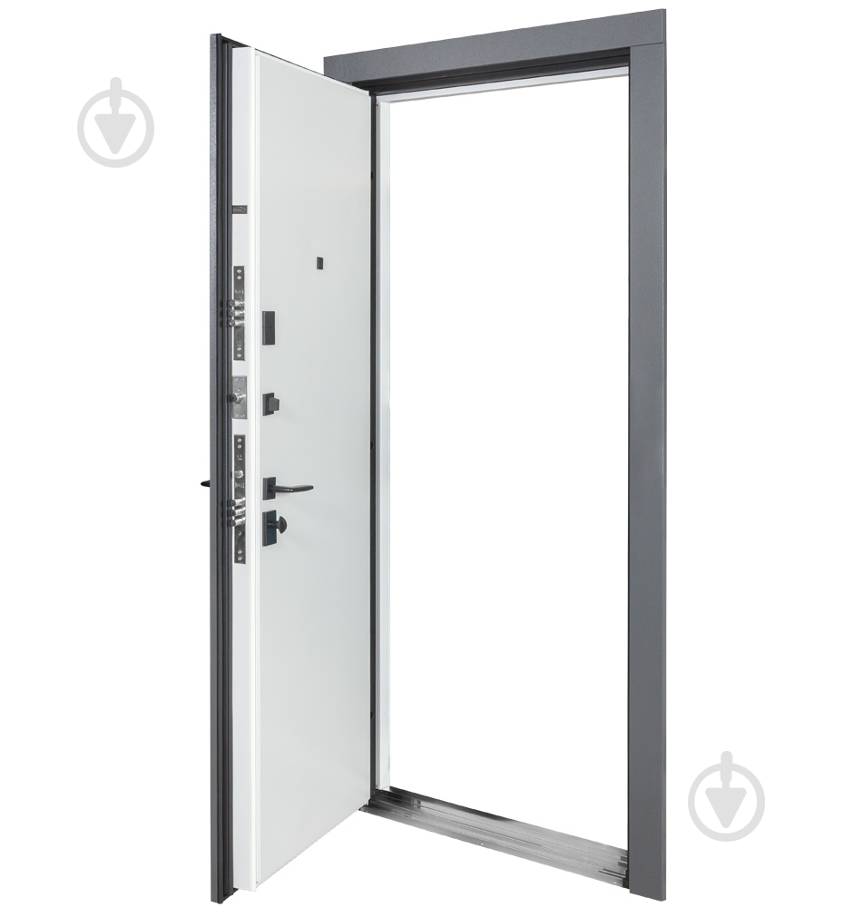 Двері вхідні Булат Термо Ультра (квадро) 567/гладка хром / білий матовий 2050x850 мм праві - фото 4 Двері вхідні Булат Термо Ультра (квадро) 567/гладка хром / білий матовий 2050x850 мм праві - фото 4